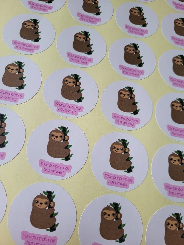 Sloth Stickers: "Your Penpal Mail Has Arrived"