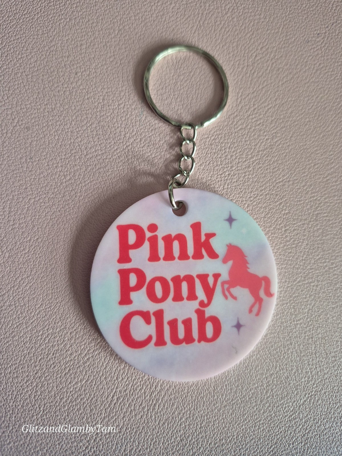 🐴 Pink Pony Club Keyring – Retro Pastel Sass for Your Keys 💖