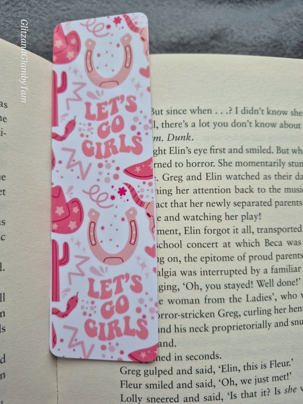 Cowgirl pink Bookmark , Book lover gift , cute book mark , birthday valentine