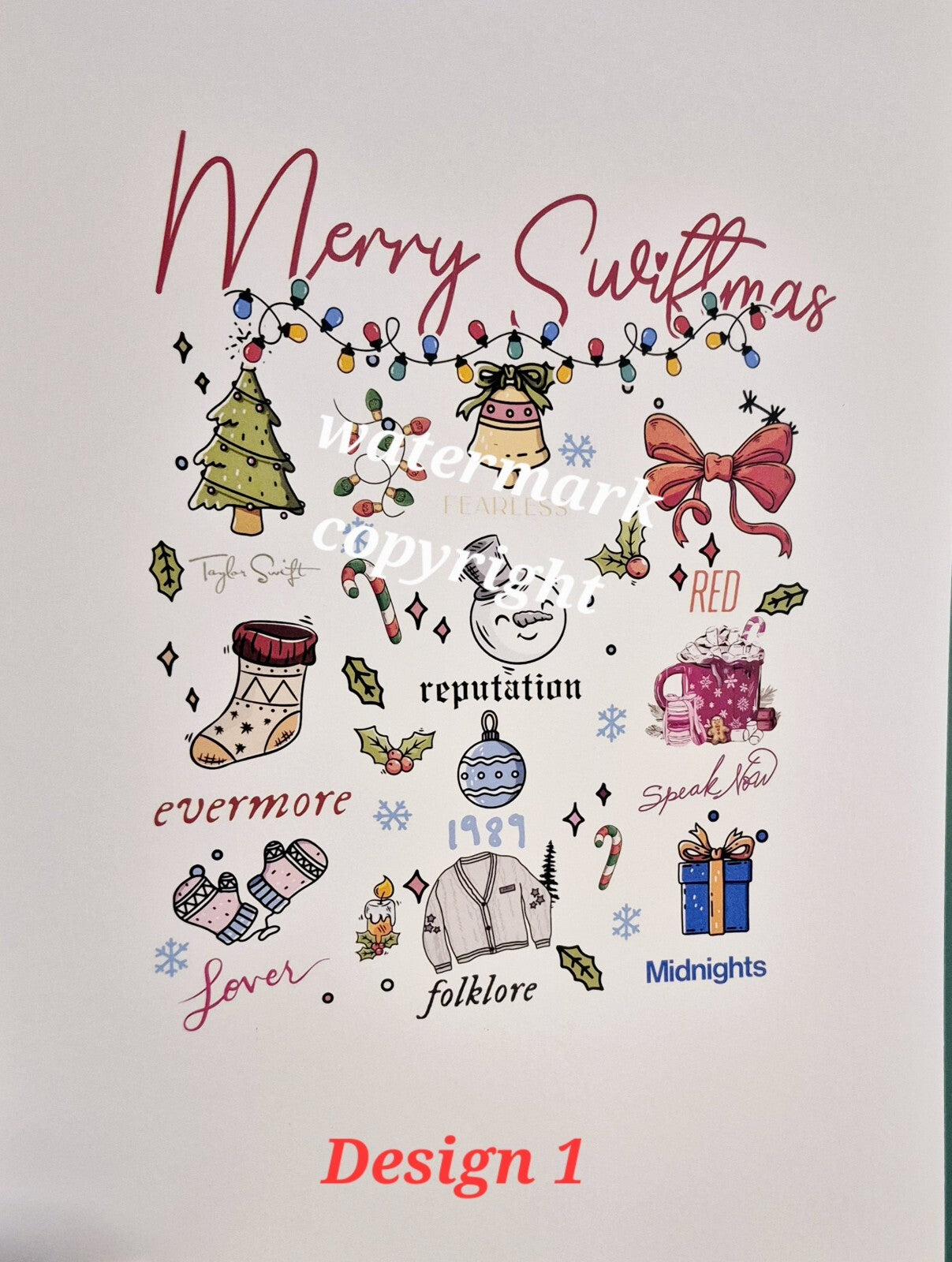 Taylor Swift Swiftmas Print: Eras Tour Christmas Merch, Albums, Holiday Gift