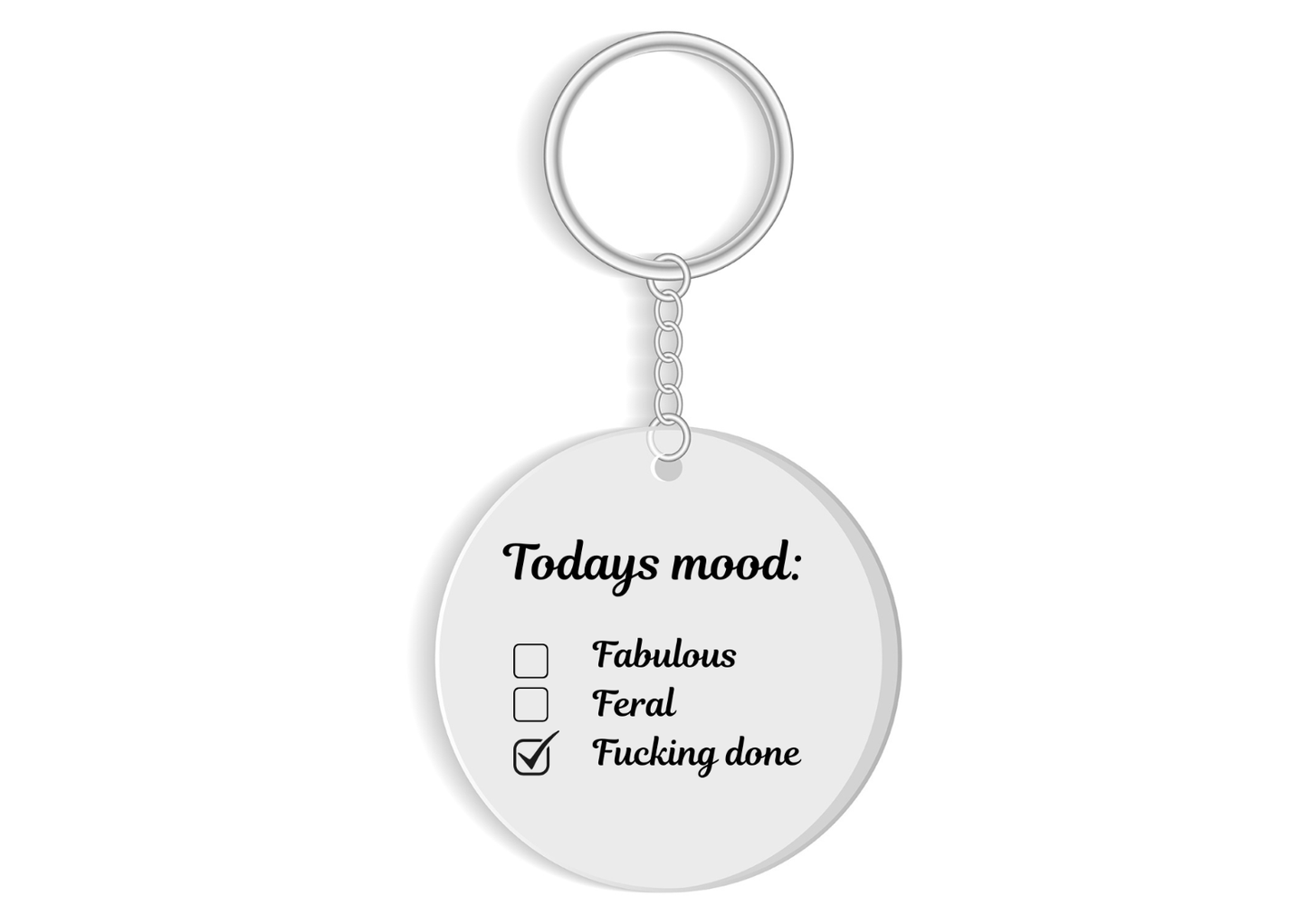 Todays mood F**king done keyring - Funn mood Keychain - Sarcastic gift