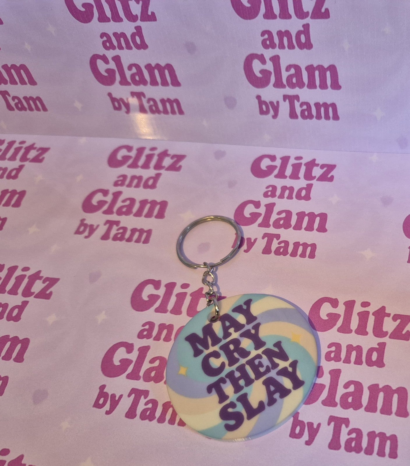 💅 May Cry Then Slay Keyring – For the Softies with Bite 🖤