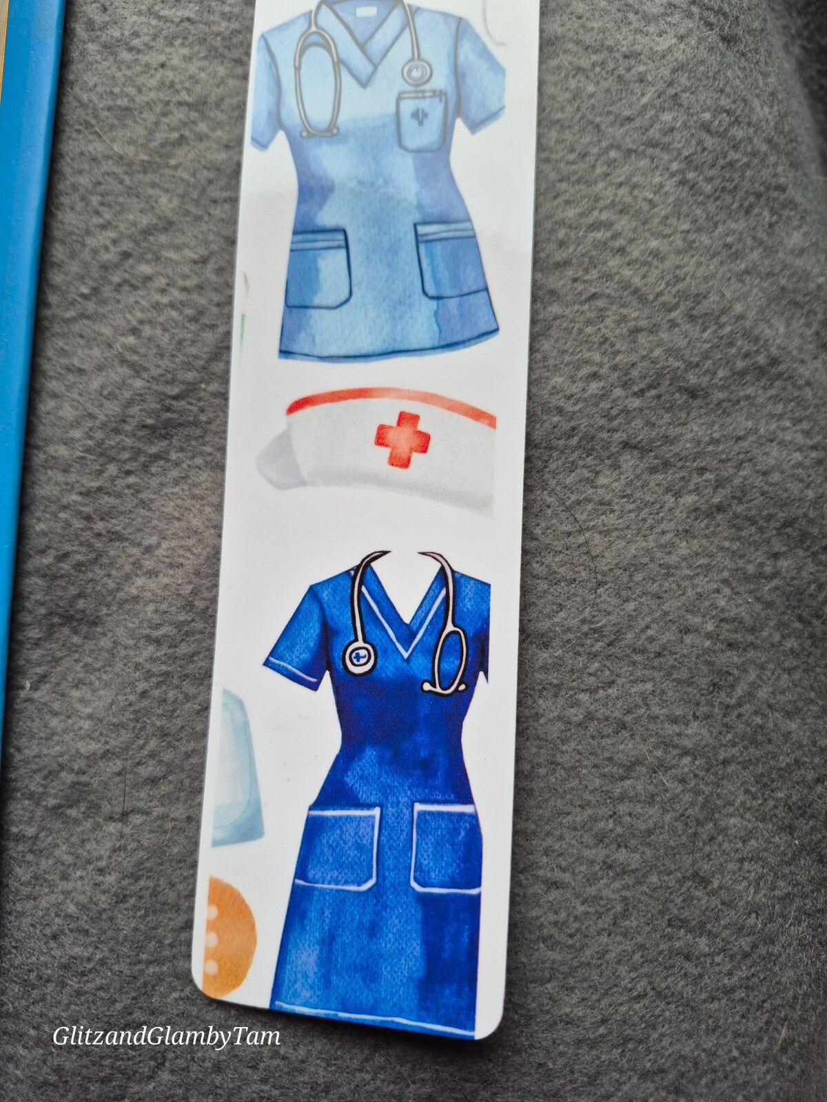 Nurse Bookmark Gift: Medical Scrub, Nurse Hat Watercolor Art - Hospital Doctor Graduation Present