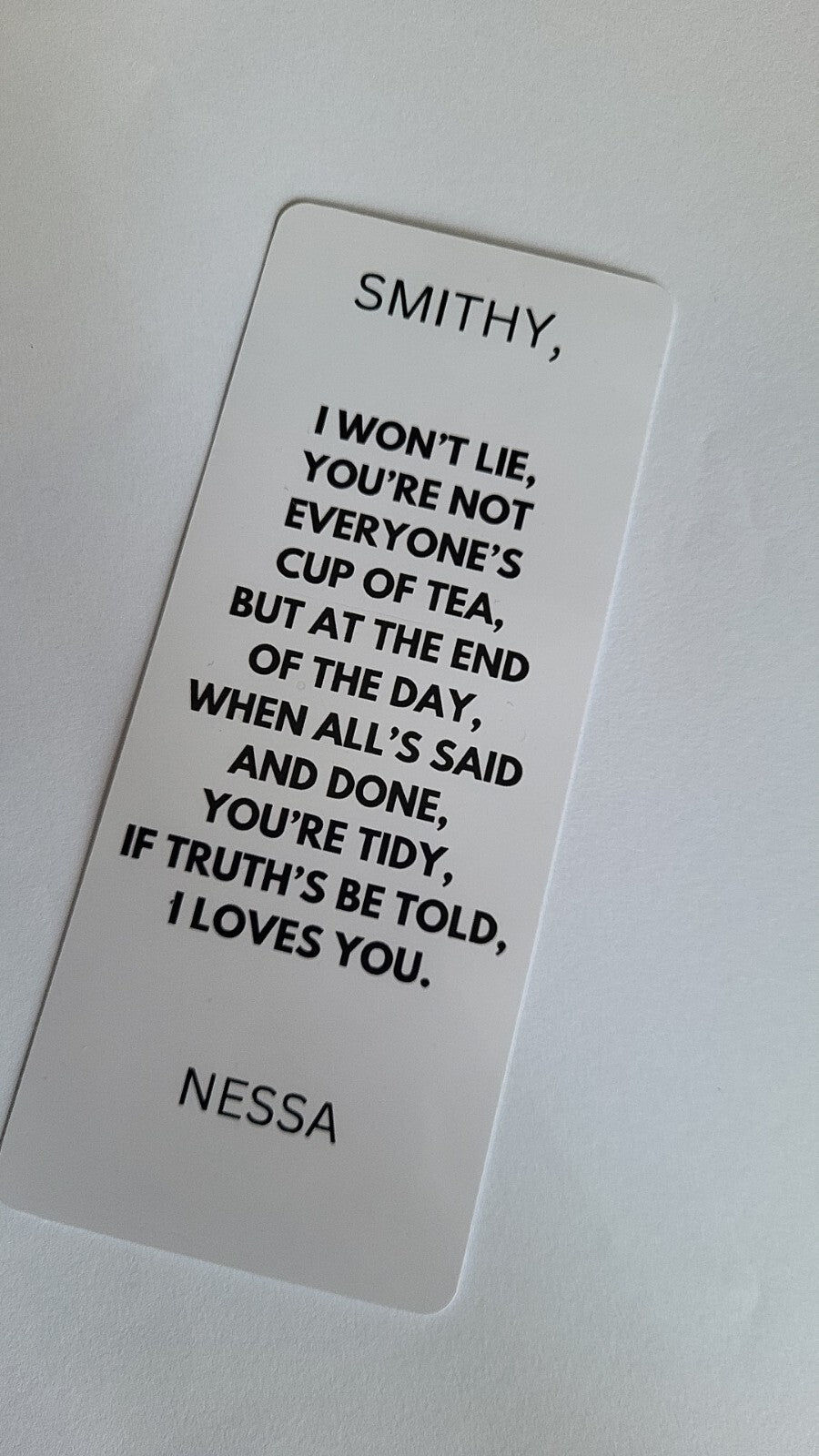 Gavin and Stacey Christmas Special Nessa And Smithy Quoted Bookmark