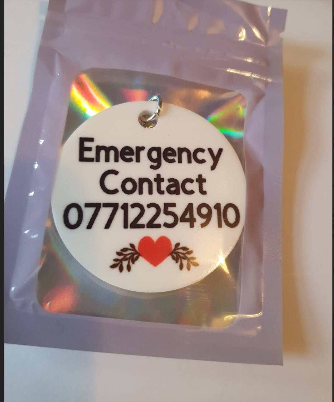 Emergency Contact Safety Keyring