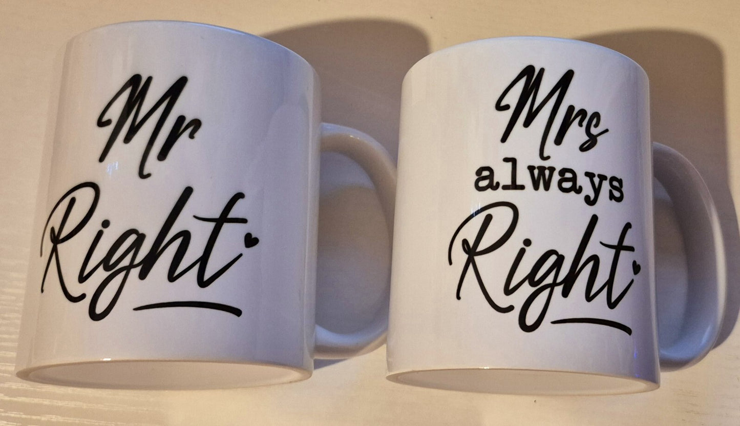 MR & MRS Novelty Mug Coffee Cup Tea Mugs Gift Set Anniversary Wedding Present