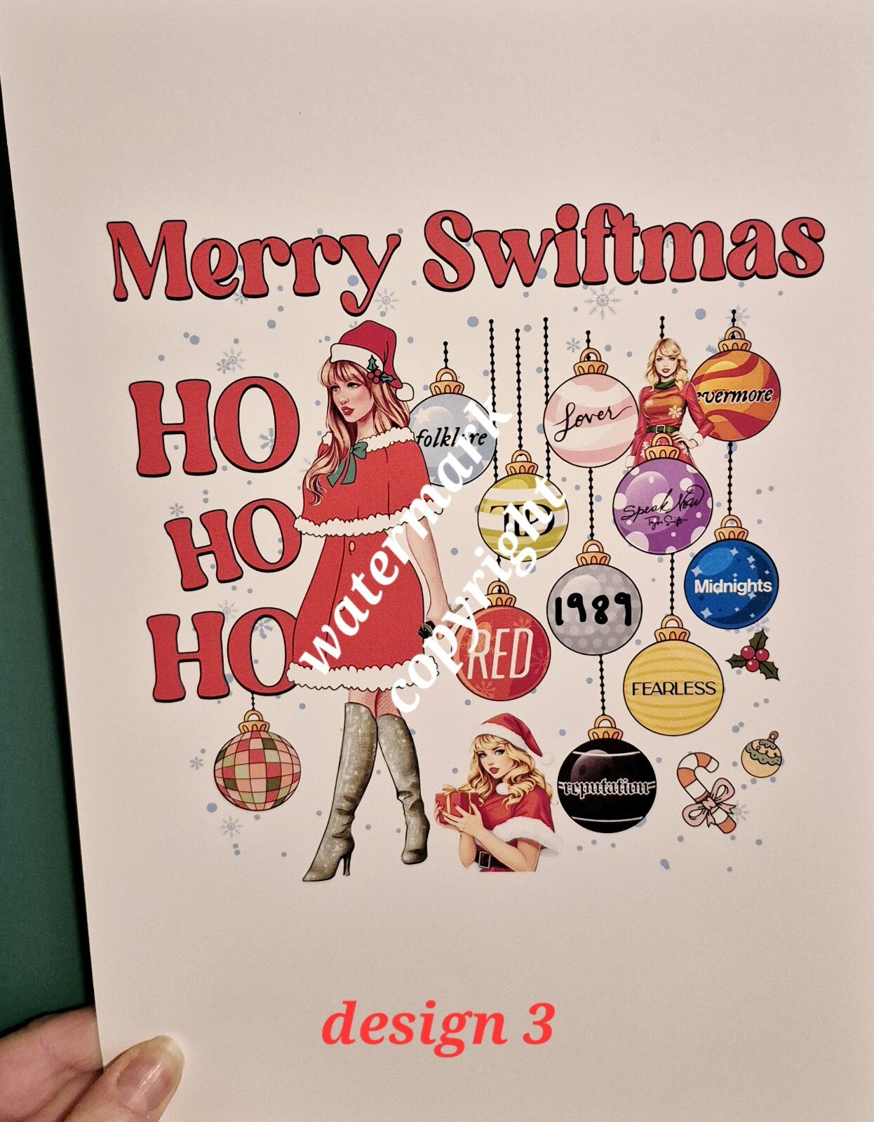 Merry Swiftmas! Taylor Swift Christmas Card - Eras Tour Ornaments, Holiday Design - Swiftie Gift