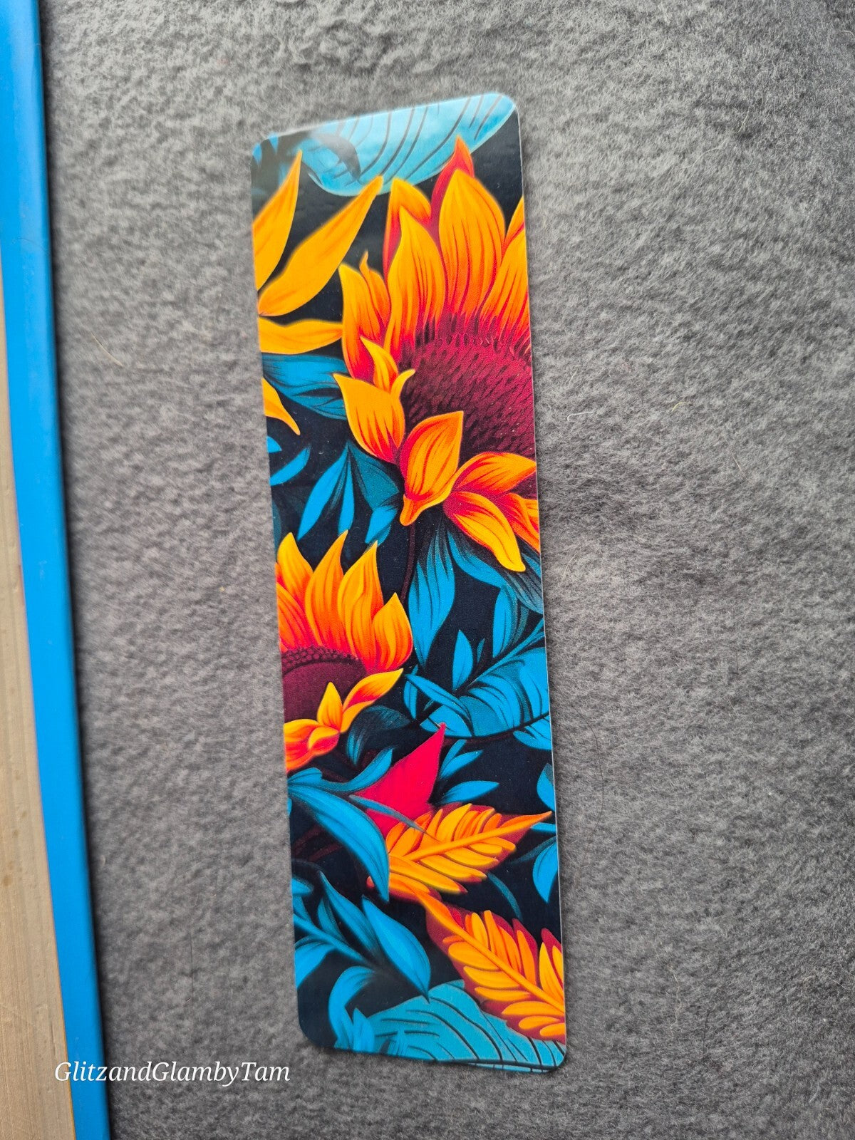 GlitandGlambyTam Sunflower Bookmark Floral Botanical Aesthetic Bookmark Unique Gift Idea Handmade Colorful Artistic