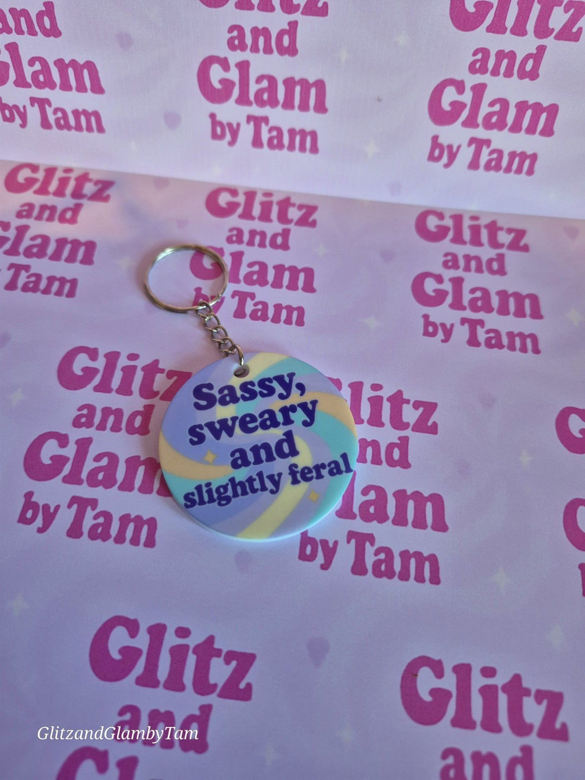 🐆 Sassy, Sweary, and Slightly Feral Keyring – Pastel Sass for the Wild at Heart