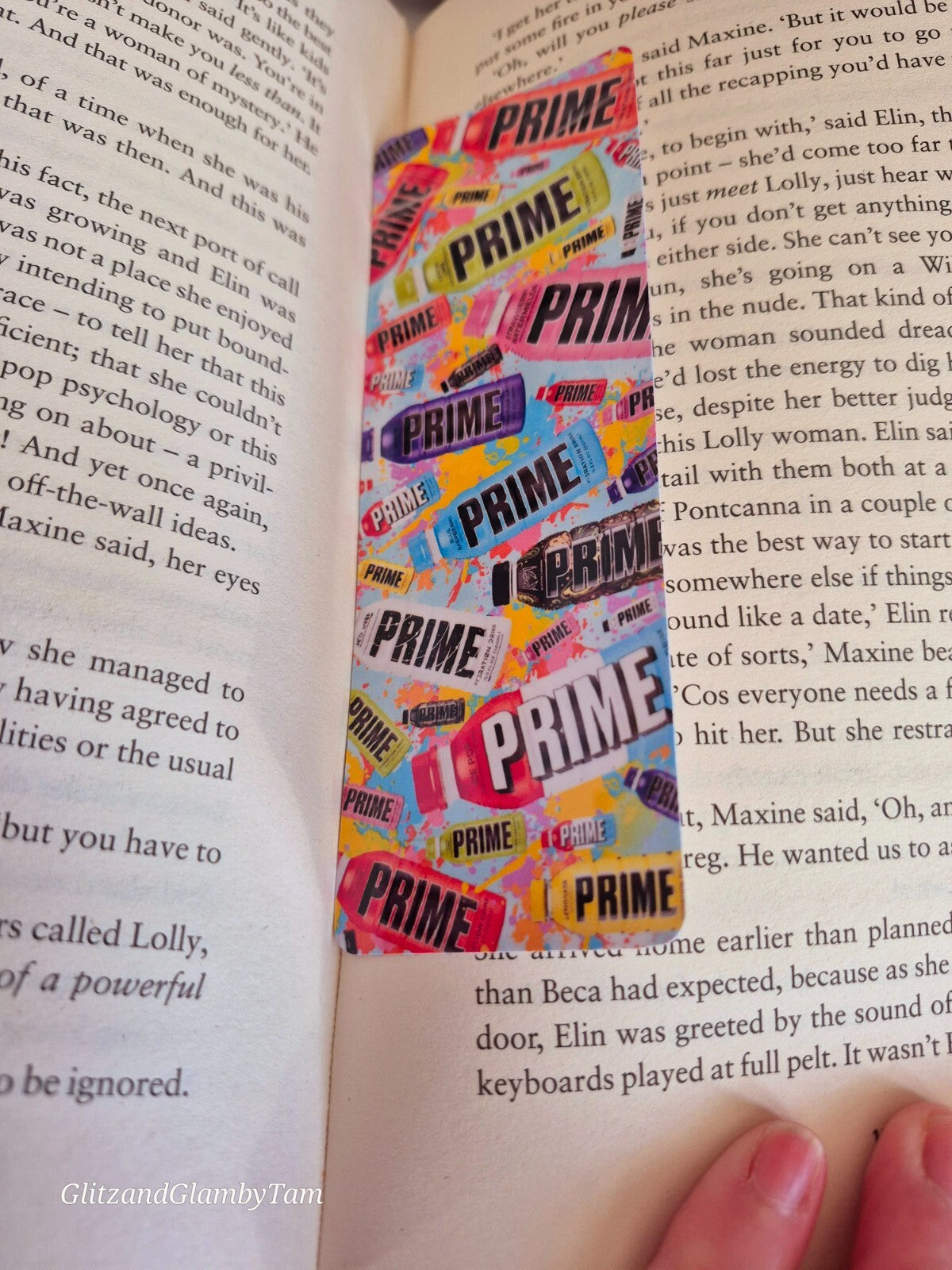 Prime Hydration Drink Bookmark: Colorful Novel Page Marker for Book Lovers