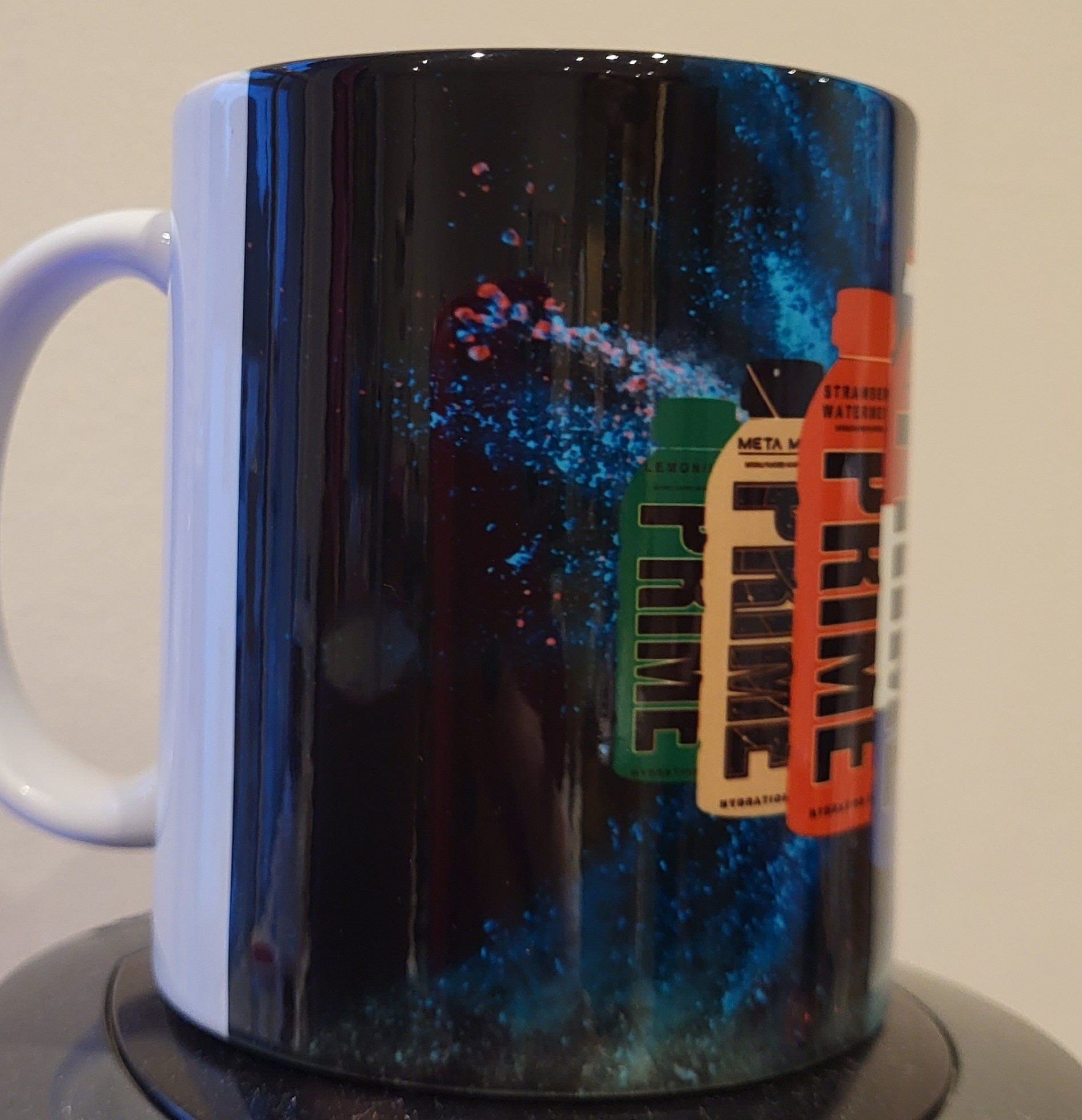 Prime Hydration Drink Mug: Strawberry Watermelon, Lemon Lime. Official merchandise, collectible cup.