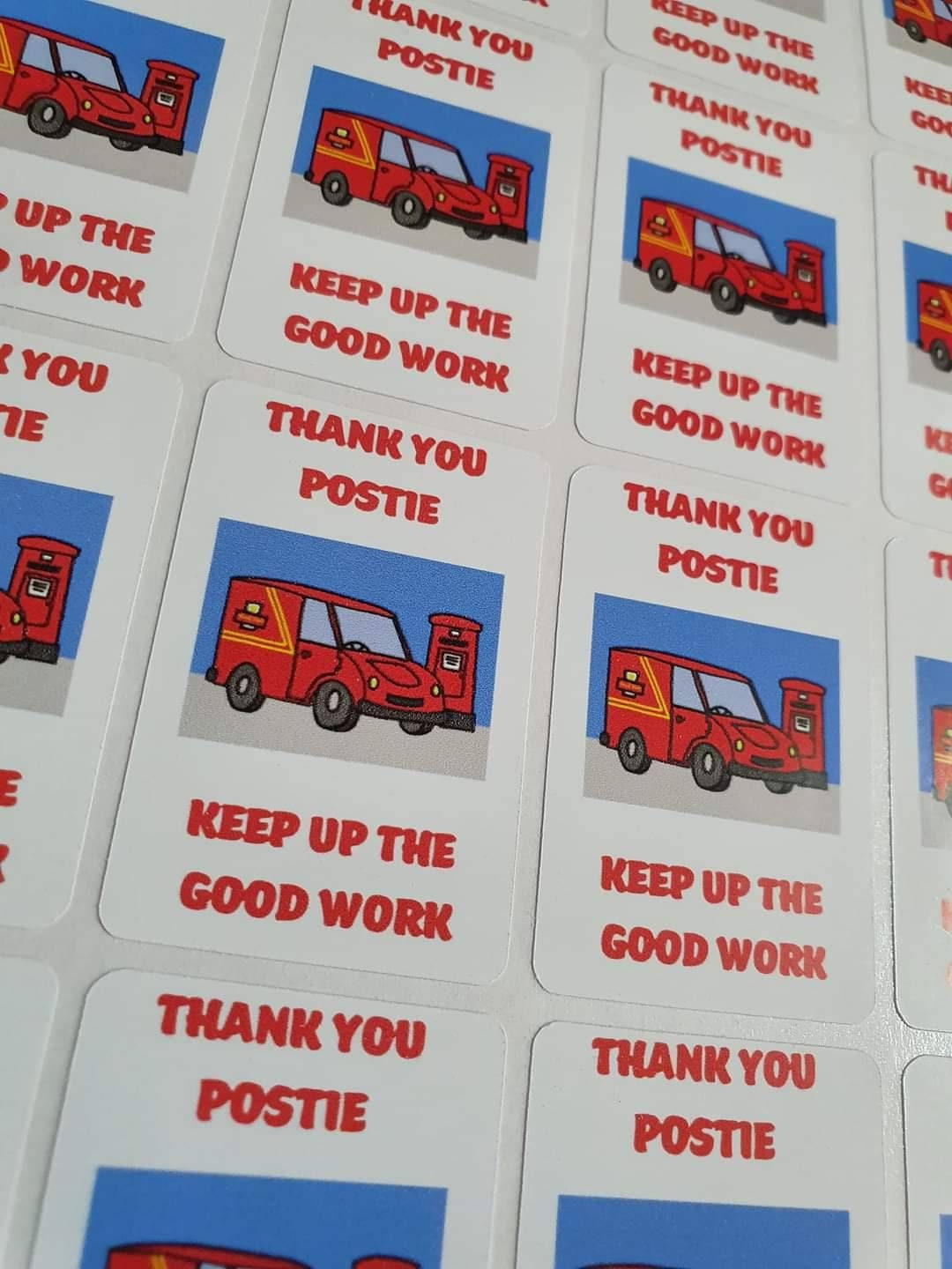 Thank You Postie Stickers: Gratitude for Delivery Drivers