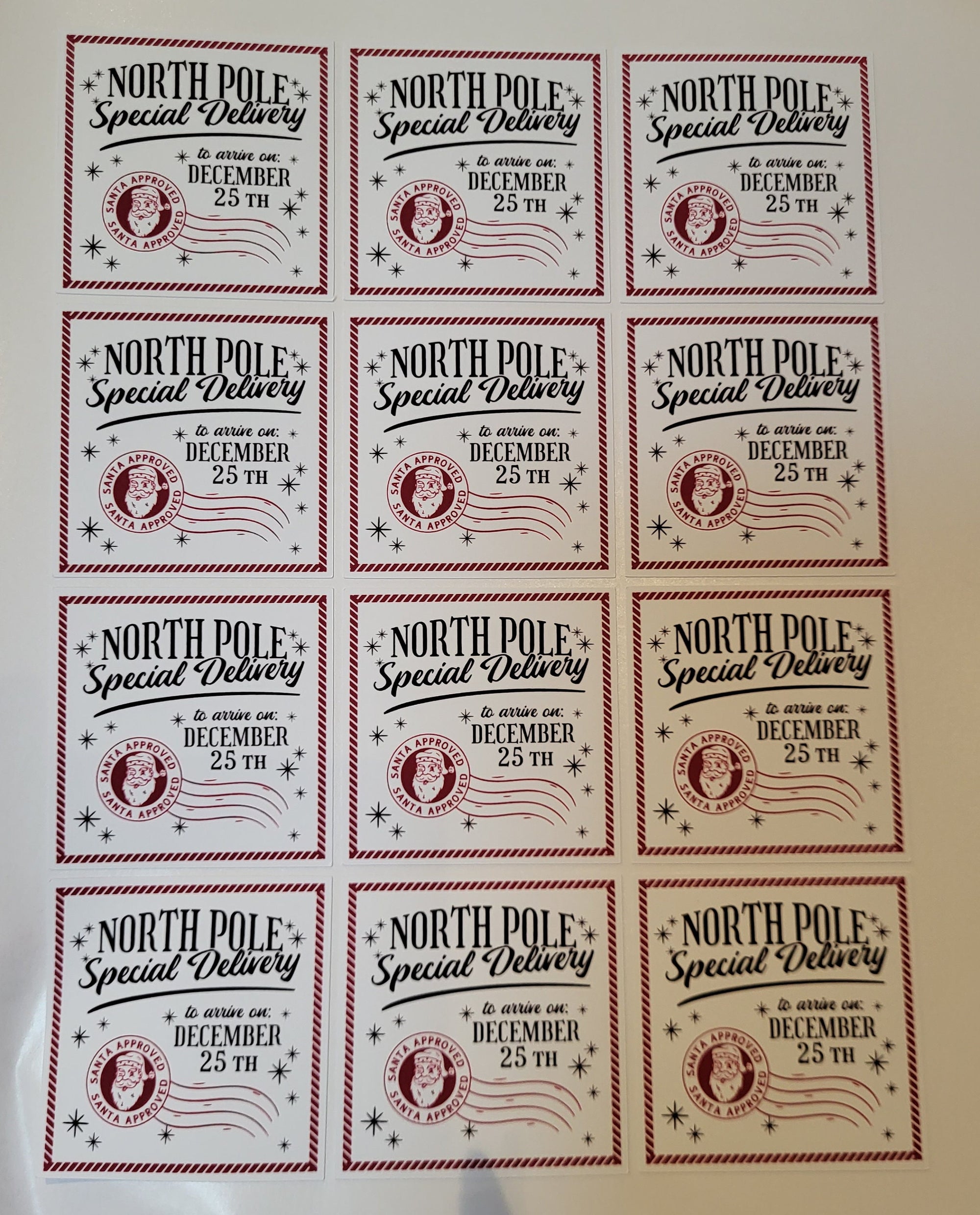 North Pole Christmas Gift Labels: Santa's Special Delivery Stickers for Holiday Presents & Stocking Stuffers. Order Now!