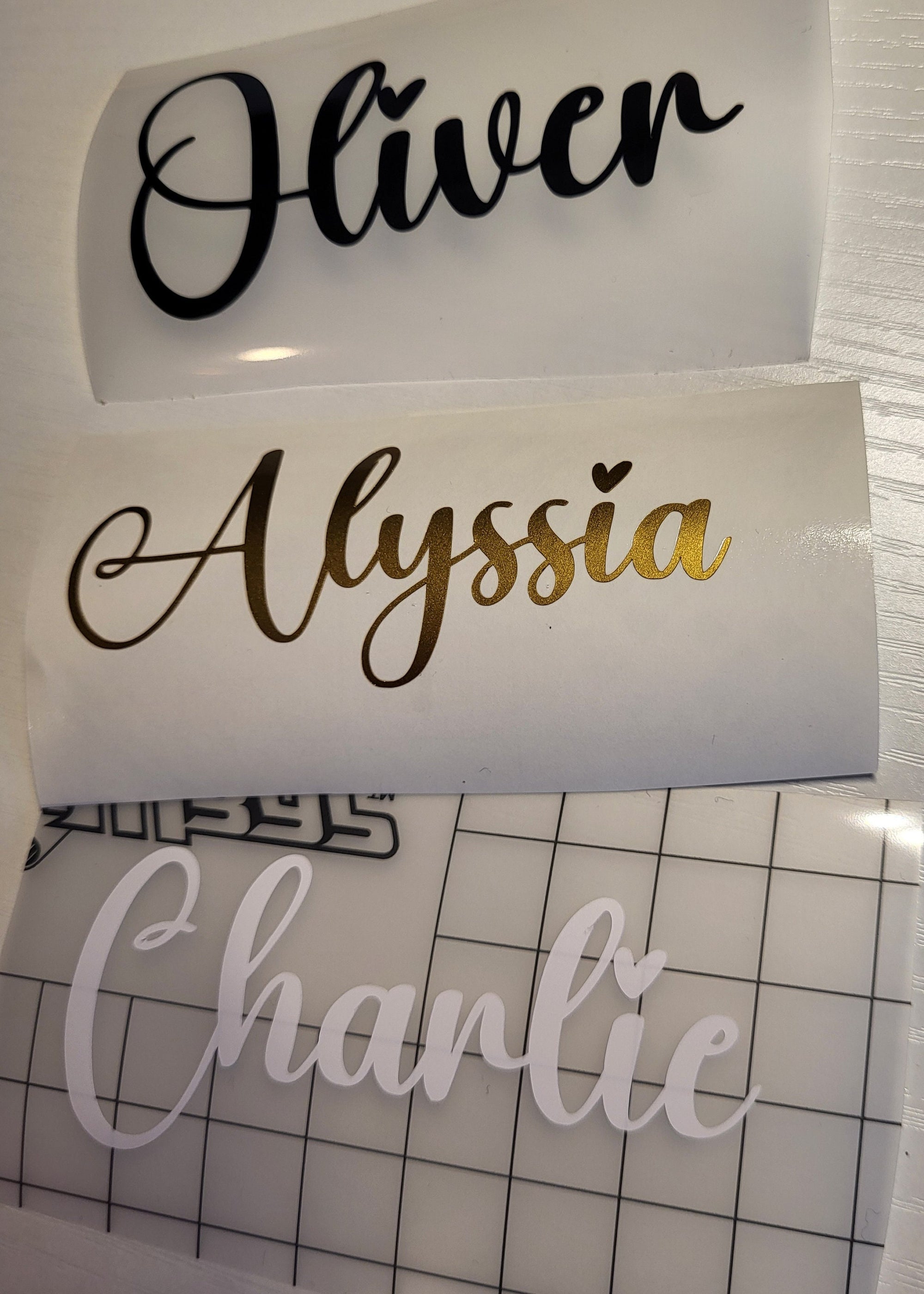 Personalized Vinyl Decals: Oliver, Alyssia, Charlie - Custom Name Stickers
