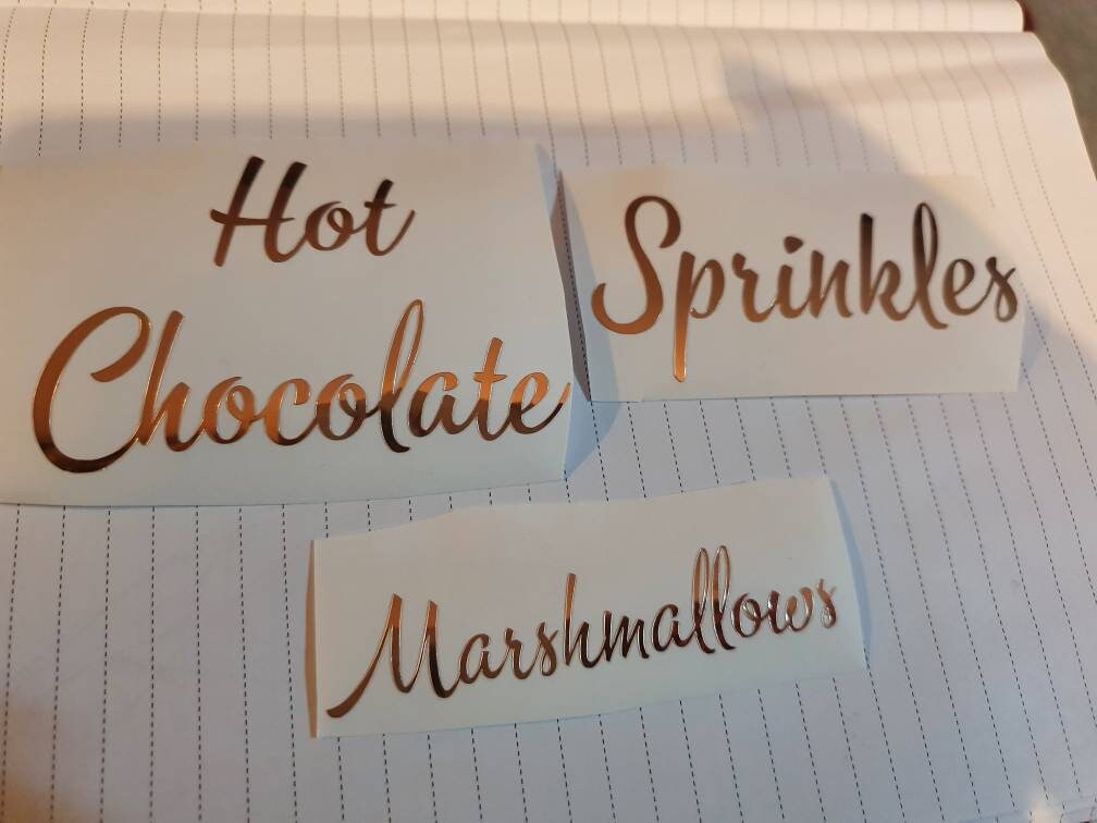 Hot chocolate station decals only | decals | labels | organisation | hot chocolate station labels