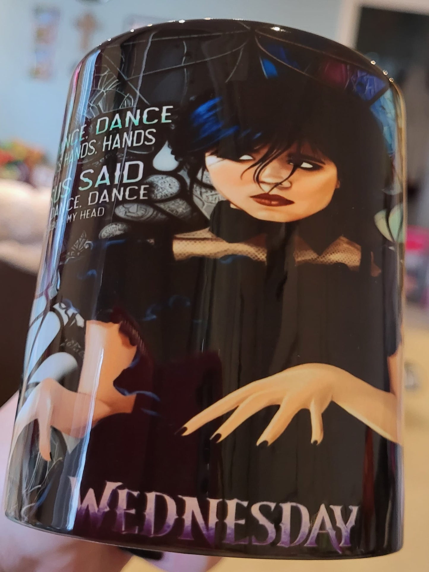 Wednesday Addams Mug: Dance, Dance, Hands, Hands. Netflix Wednesday Gift. Addams Family Coffee Cup.