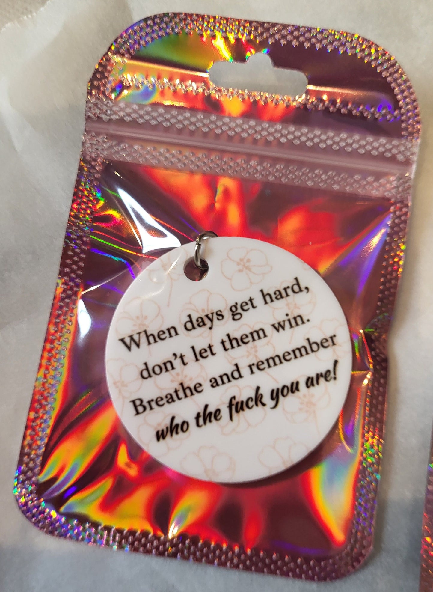 Inspirational quote keyring | novelty gift | gift for her | christmas gift | birthday gift | sweary gift