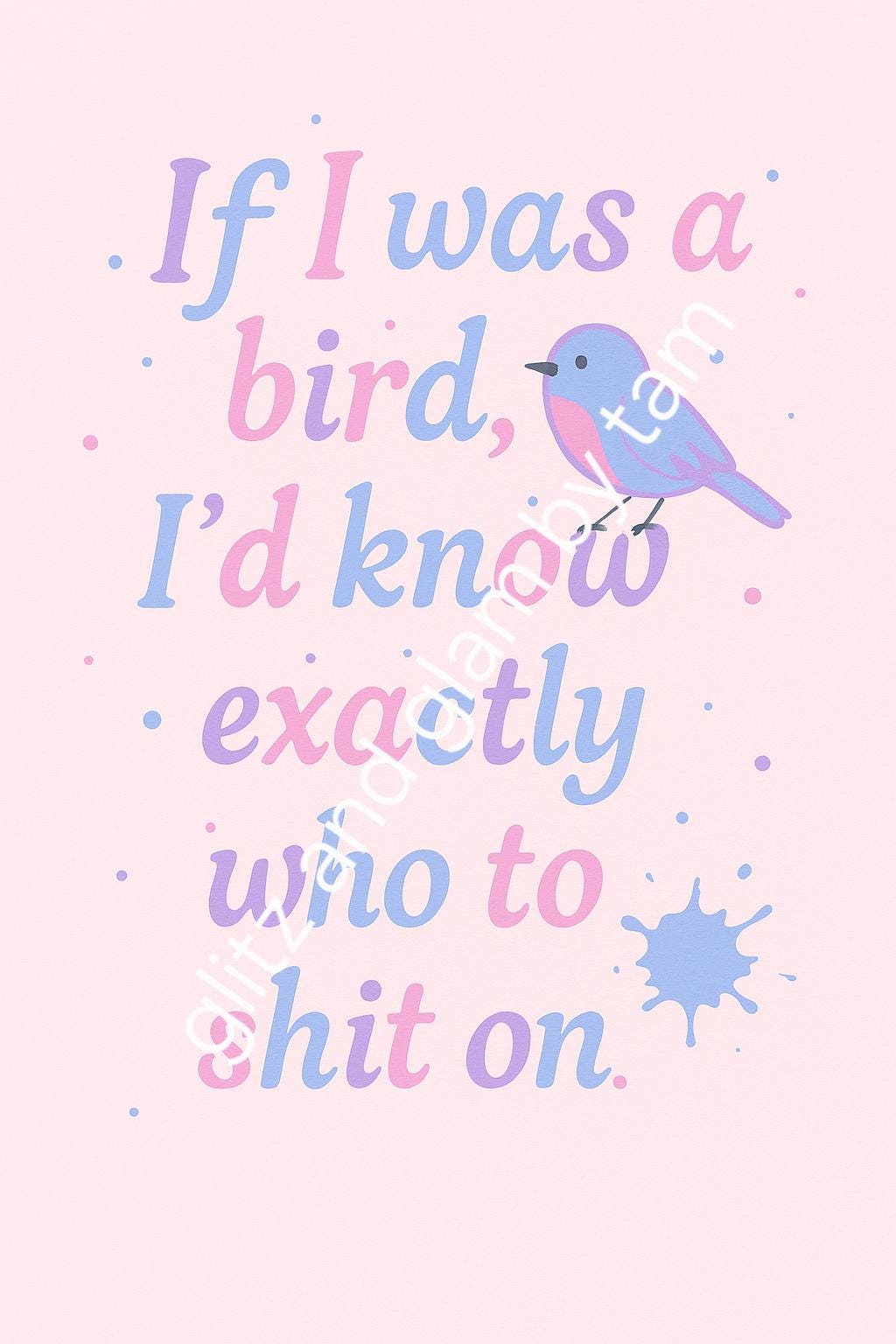 Funny Bird Typography Print | “You Bird-Brained Tw*t” | Bold & Cheeky A4 Digital Download | Swear Word Wall Art | Printable Decor