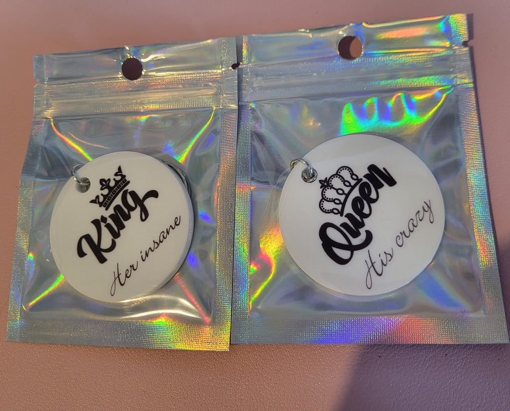 Matching King & Queen Keychains: Relationship Goals, Couples Gift