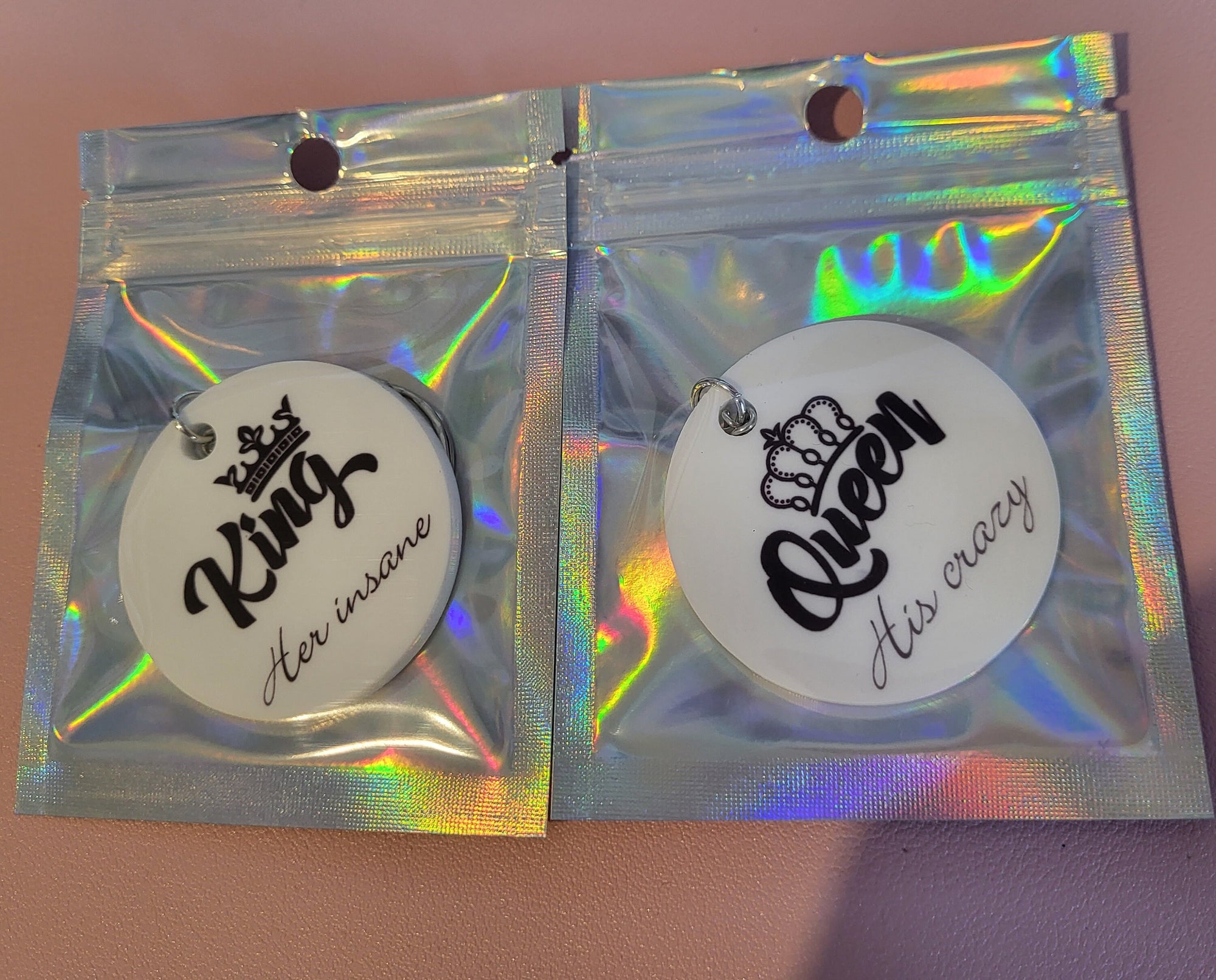 Matching King & Queen Keychains: Relationship Goals, Couples Gift