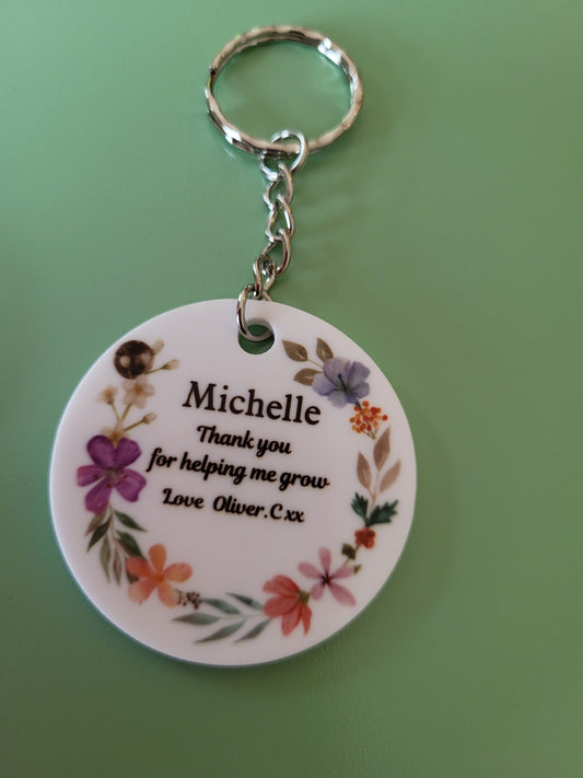 Teacher / Teaching assistant / Nursery keyring / Thank you gift , keychain , small gift , teacher appreciation gift , end of term