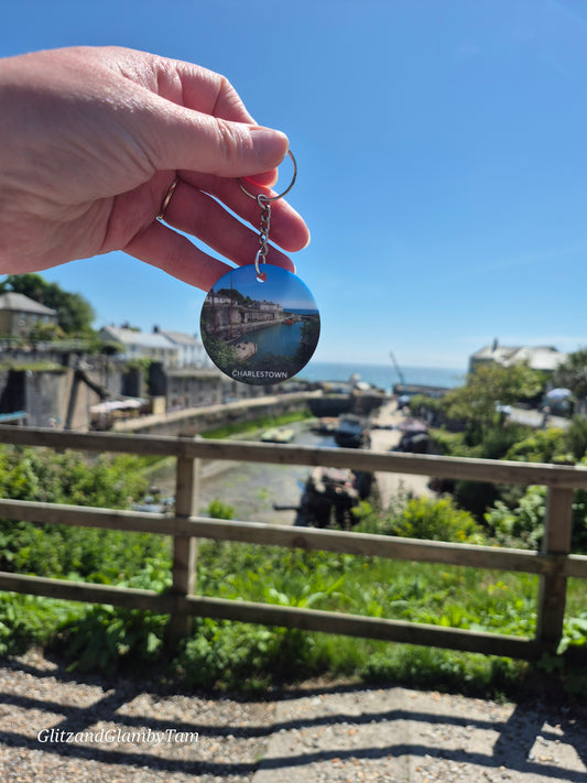 Charlestown Harbour Keyring – Cornwall Coastal Gift | Cornish Seaside Souvenir
