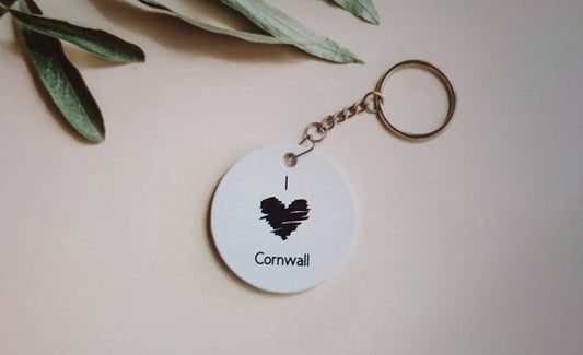 I heart Cornwall keyring , Cornish gift