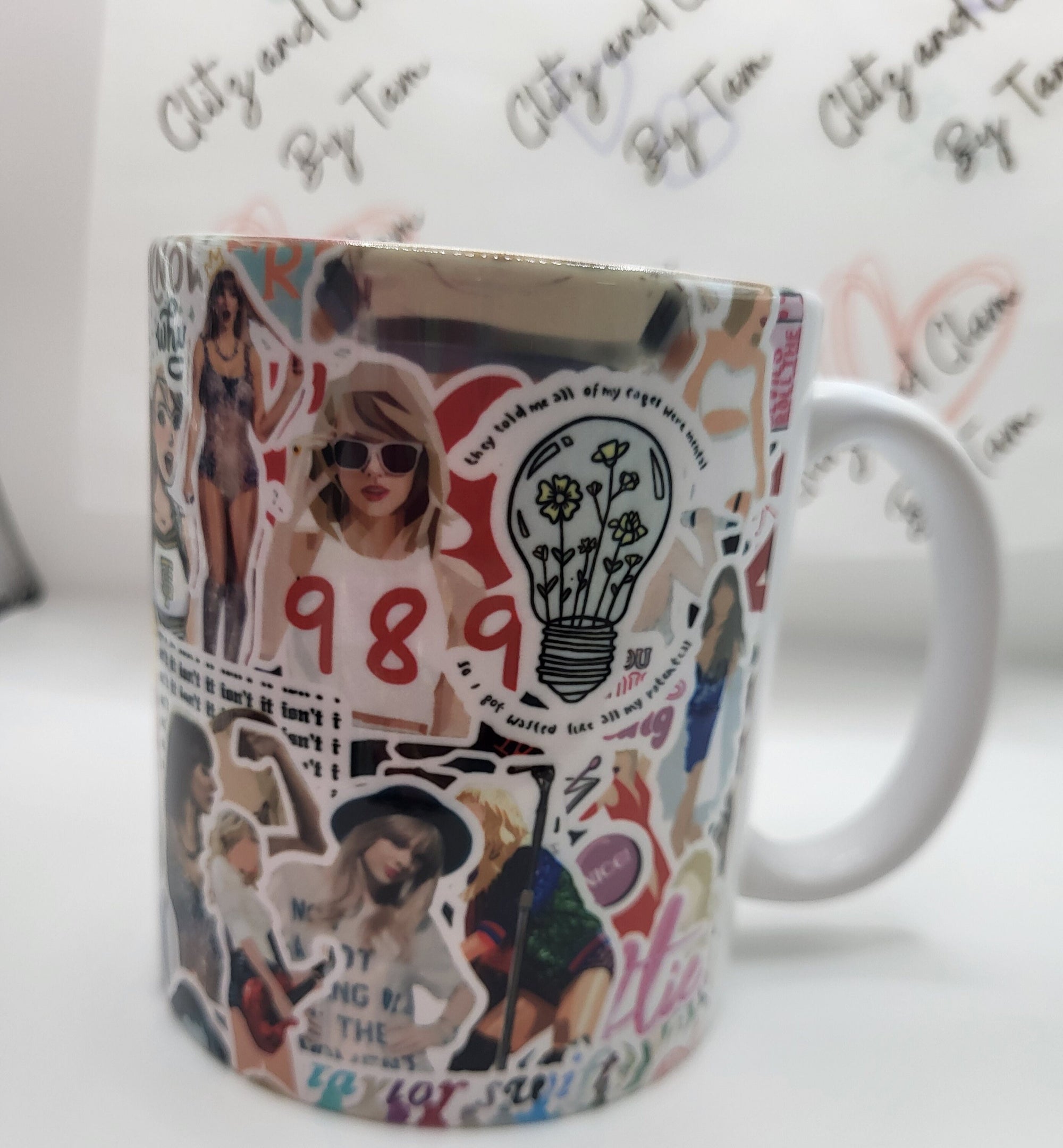Taylor Swift Collage Mug: 1989, Stickers, Fan Art - Perfect Gift for Swifties! Clitz and Glam By Tam