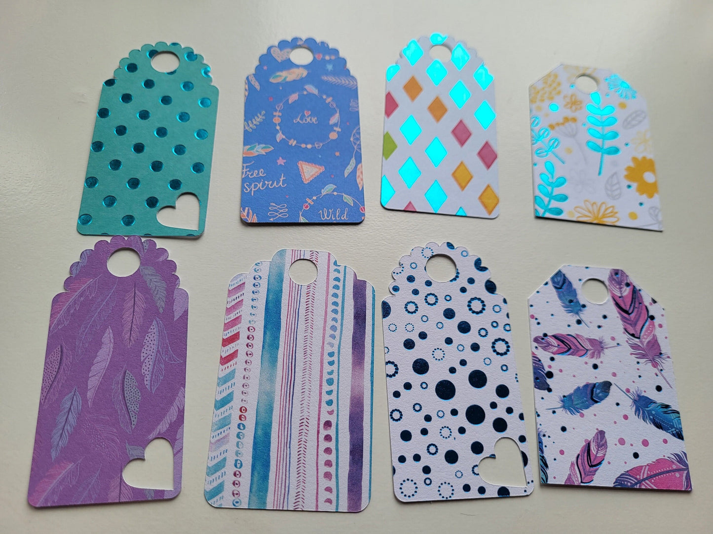 Handmade gift tags pack of 8  / birthday gift tags / gift tag bundle / birthday / handmade tags / any occasion / pretty gift tags