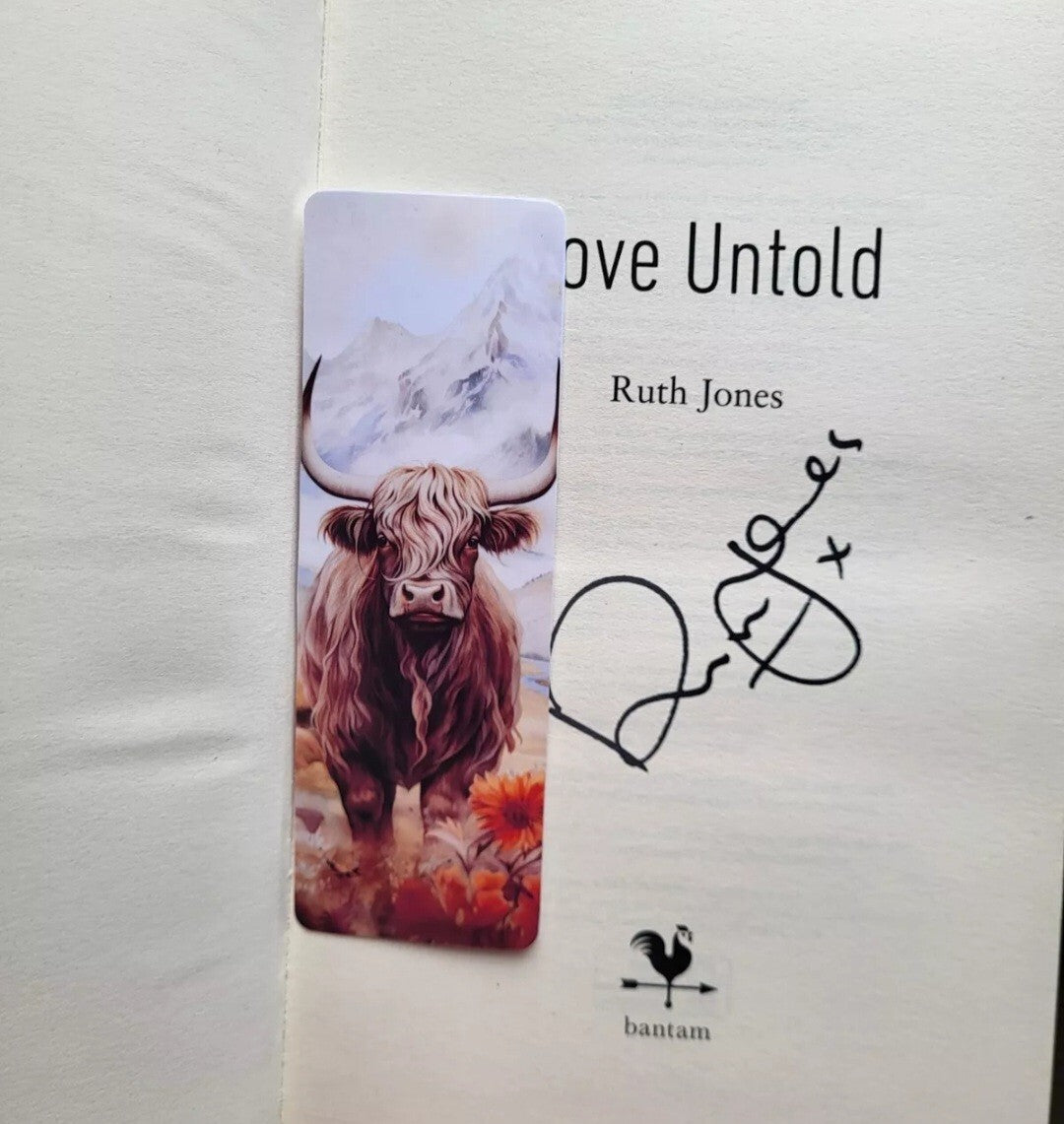 Lovely illustrated Highland Cow printed bookmark, Page Saver, Book Lover Gift