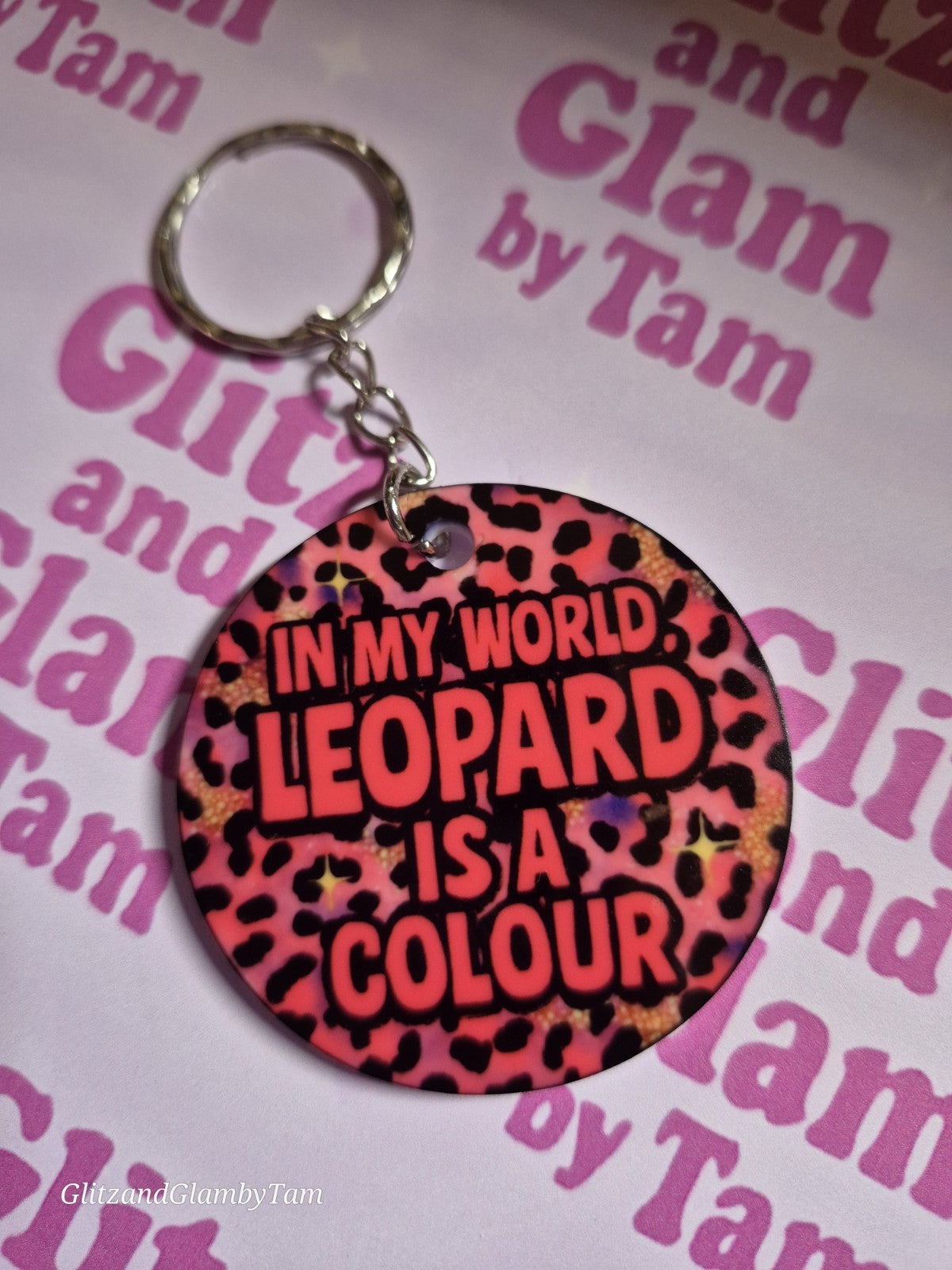 Leopard Print Keyring – “In My World, Leopard Is a Colour” – Sassy Acrylic...