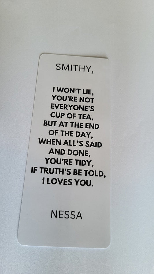 Gavin and Stacey Christmas Special Nessa And Smithy Quoted Bookmark 