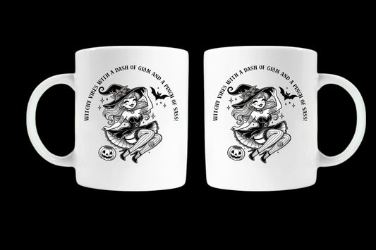 funny novelty witch mug birthday adult gift witchy vibes coffee cup