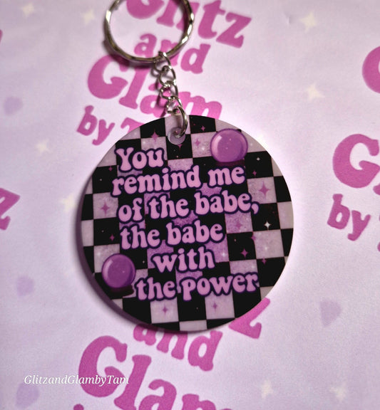 Labyrinth Keyring – “You Remind Me of the Babe” Quote – Retro Gothic Keychain 