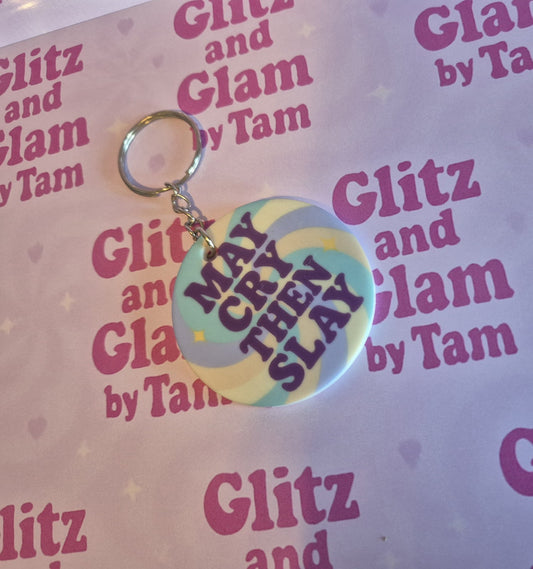 💅 May Cry Then Slay Keyring – For the Softies with Bite 🖤