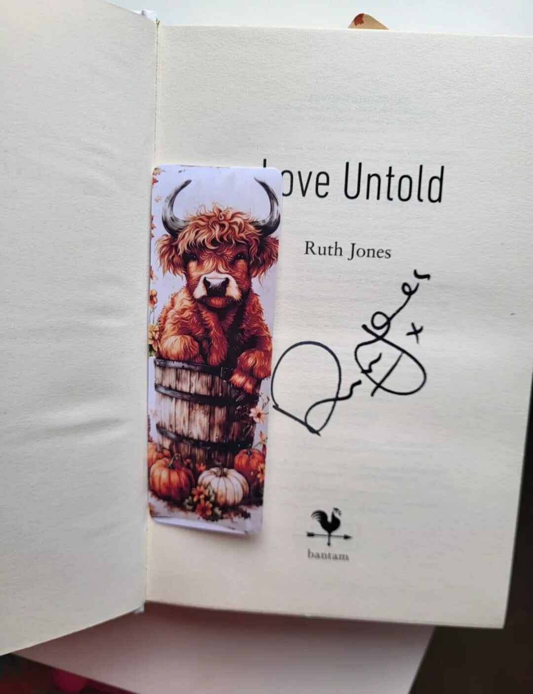 Lovely illustrated Highland Cow printed bookmark, Page Saver, Book Lover Gift