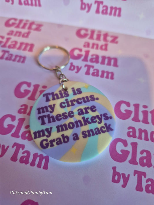 🎪 This is my circus, these are my monkeys Keyring – Pastel Sass for  Chaos