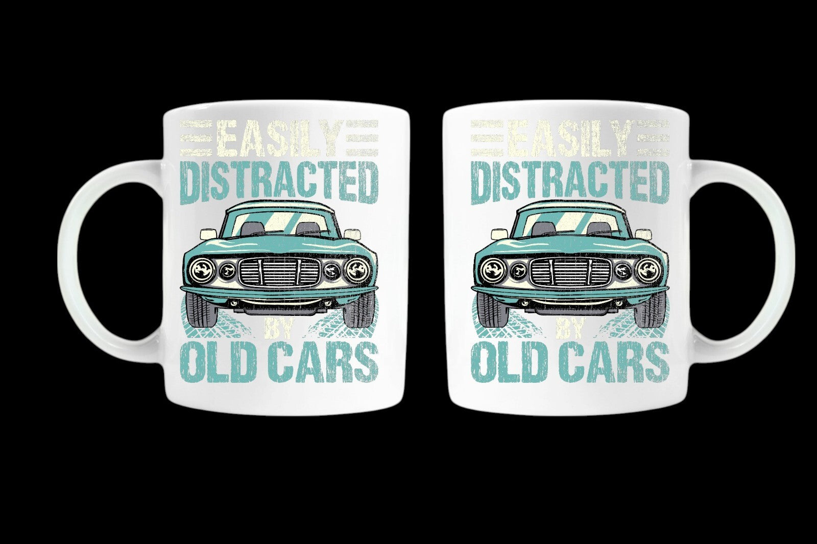 Easily distracted by old cars quoted mug birthday valentines christmas gift
