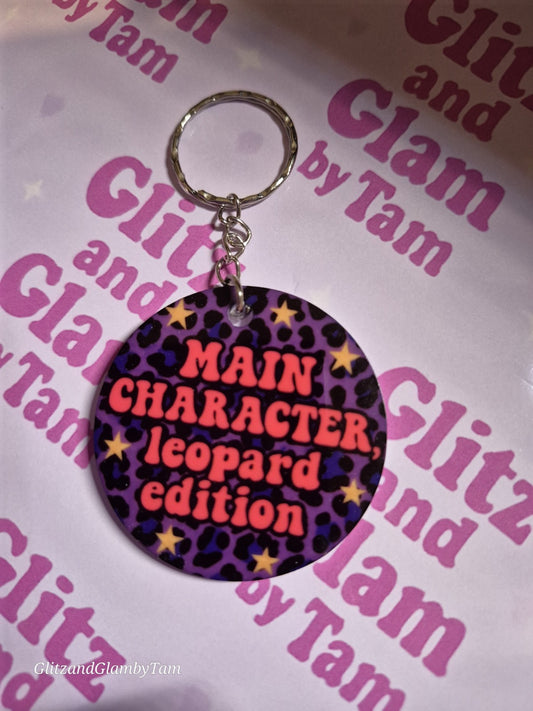 Main Character Keyring – Leopard Print Edition – Bold Acrylic Keychain – 2 Inch
