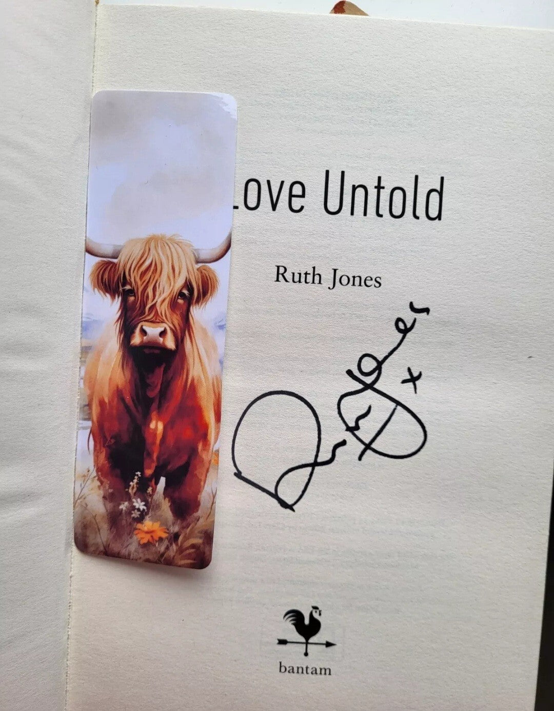 Lovely illustrated Highland Cow printed bookmark, Page Saver, Book Lover Gift