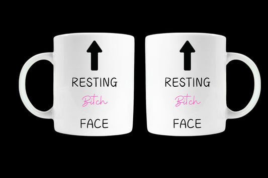 funny novelty sweary mug birthday adult gift resting b*tch face coffe cup