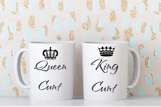  King Cnt & Queen Cnt Mug Set | Funny Sweary Couple Gift | Valentines or Just Be