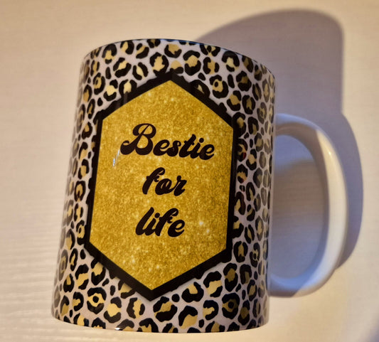 Best Friend Leopard Print Mug