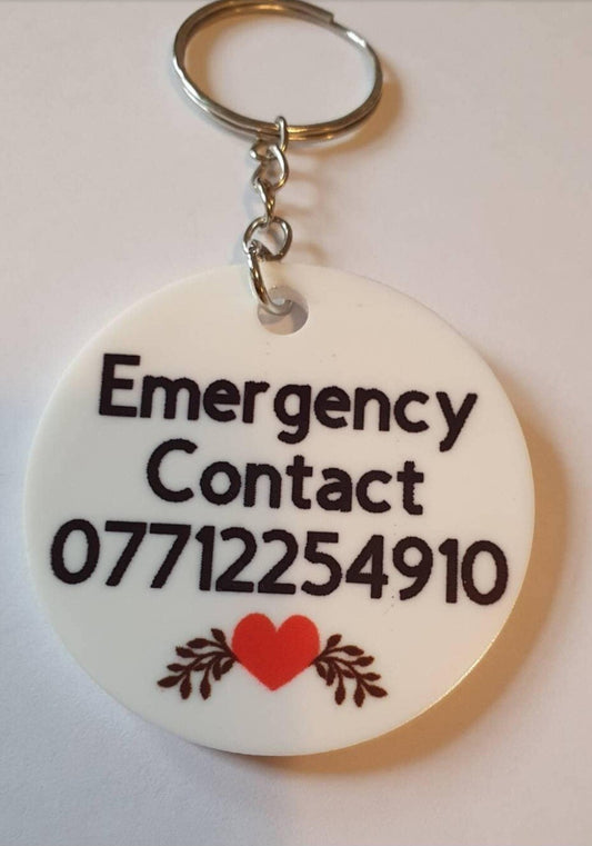 Emergency Contact Safety Keyring