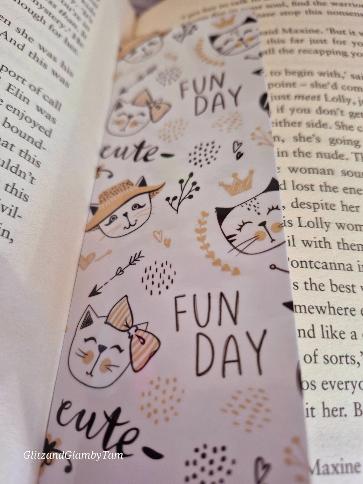 Cute Cat Bookmark - Fun Day Cat Lover Gift - Handmade Page Marker