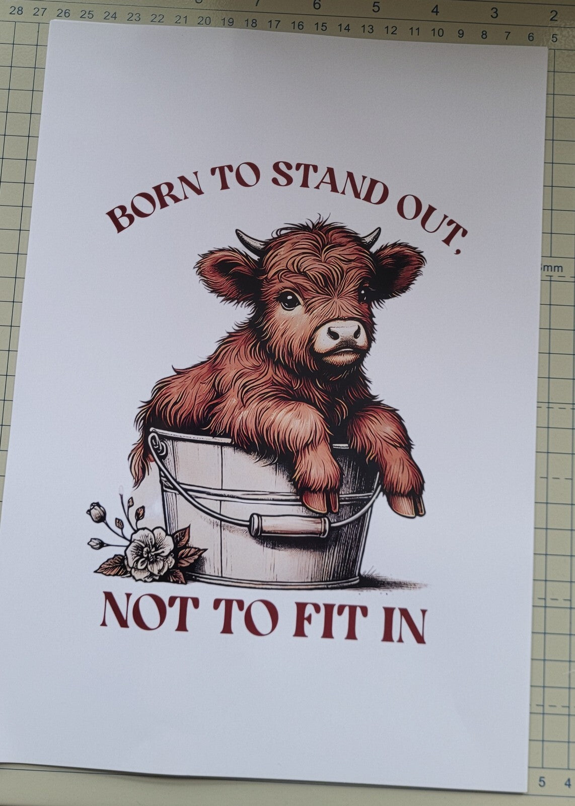 Highland Cow A4 Quoted Print