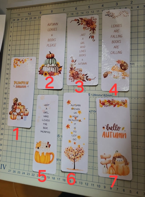 Autumn Bookmarks Collection: Fall Leaves, Pumpkin Spice & Reading Gifts for Book Lovers.