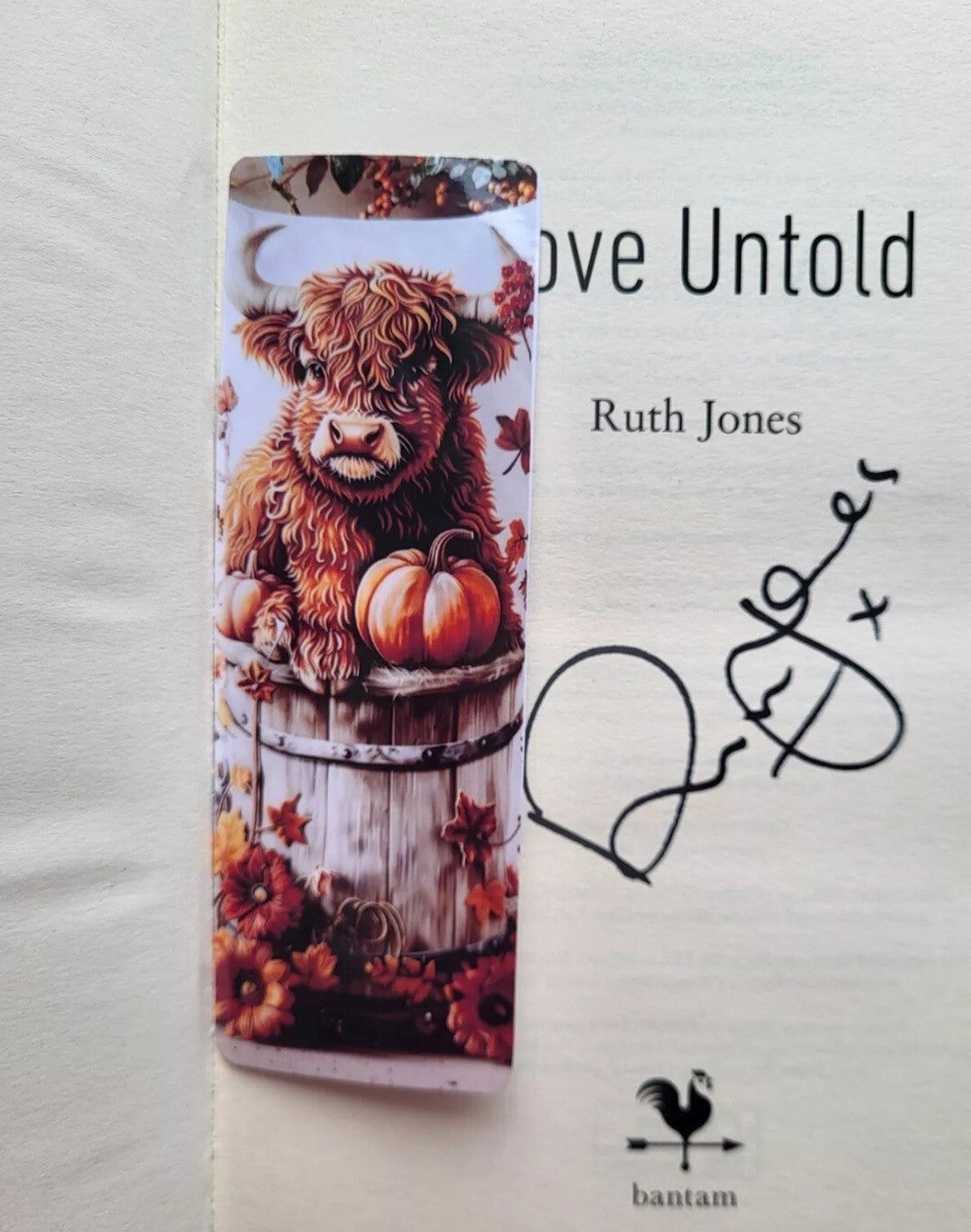 Lovely illustrated Highland Cow printed bookmark, Page Saver, Book Lover Gift
