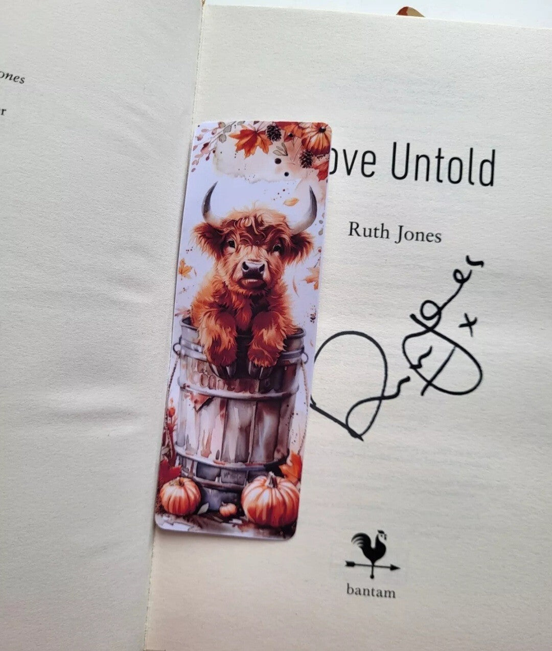 Lovely illustrated Highland Cow printed bookmark, Page Saver, Book Lover Gift
