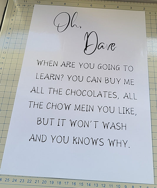 Gavin and Stacey quoted A4 Print,  Nessa quote